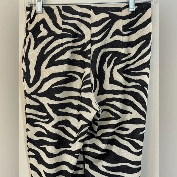 Women's Pull-on Zebra Print Bell Bottom Pants No Tags Measurements In Descr - Picture 6 of 7